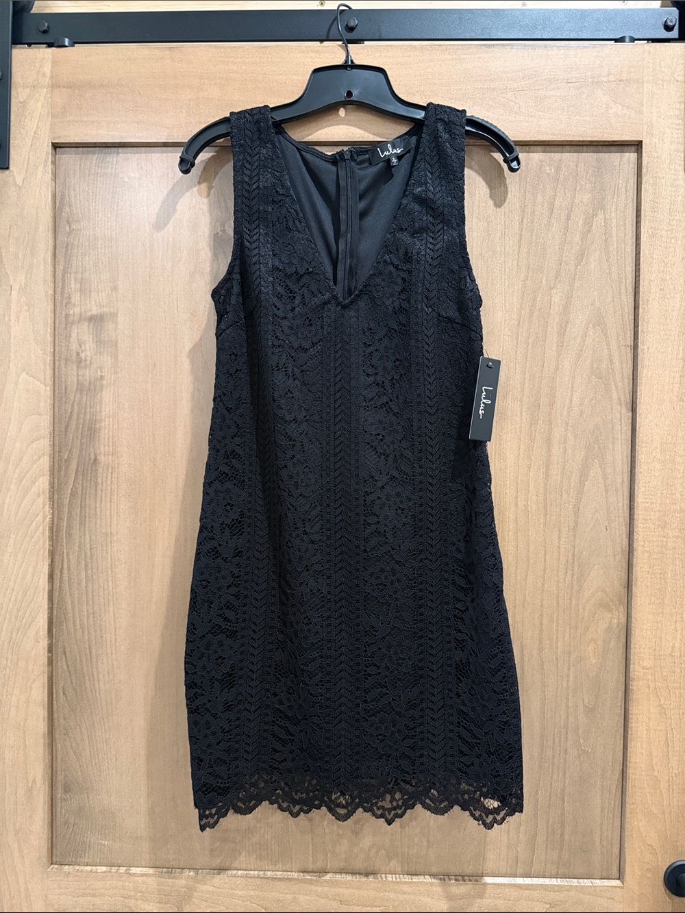 Lulu's Black Lace Overlay Sheath Dress
